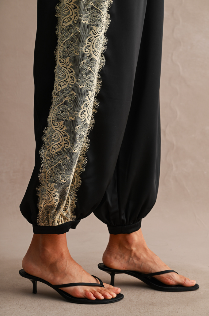 Side Lace Blouson Pant