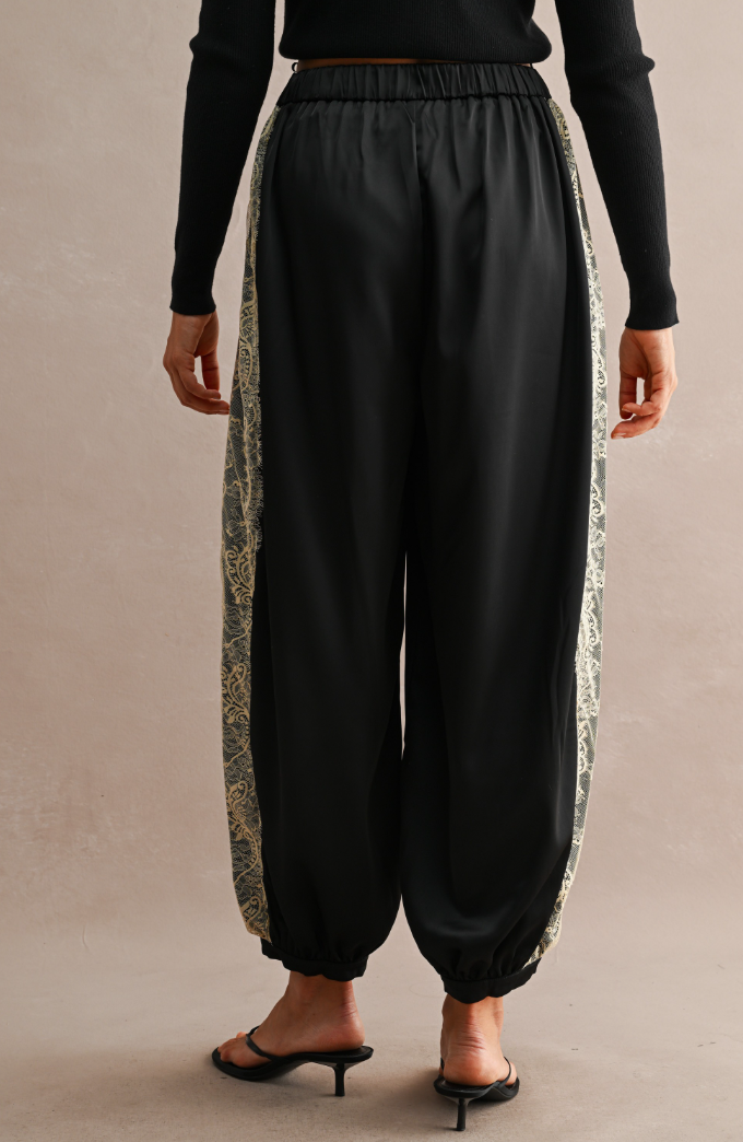 Side Lace Blouson Pant