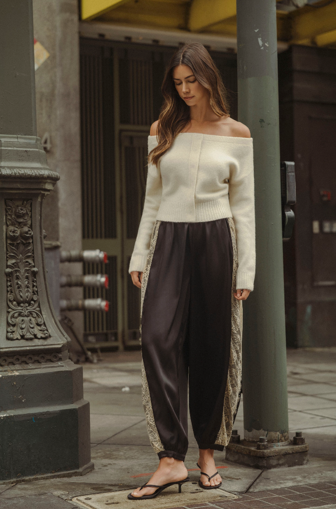 Side Lace Blouson Pant