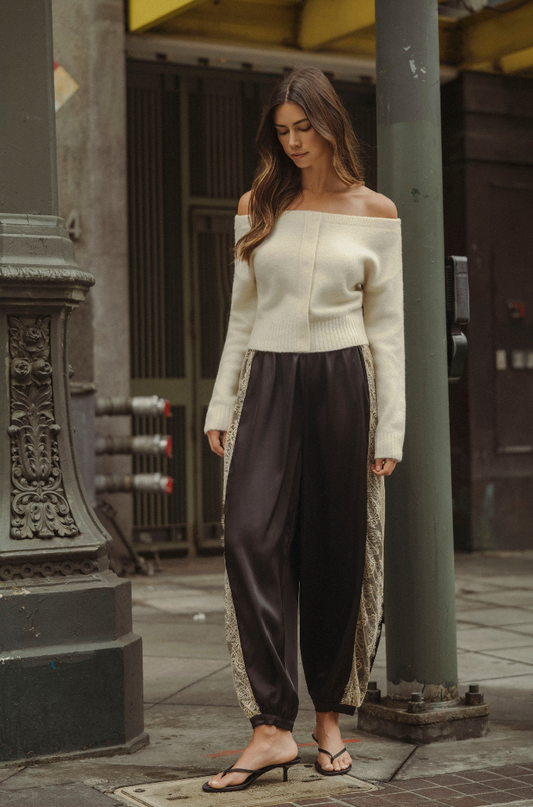 Side Lace Blouson Pant