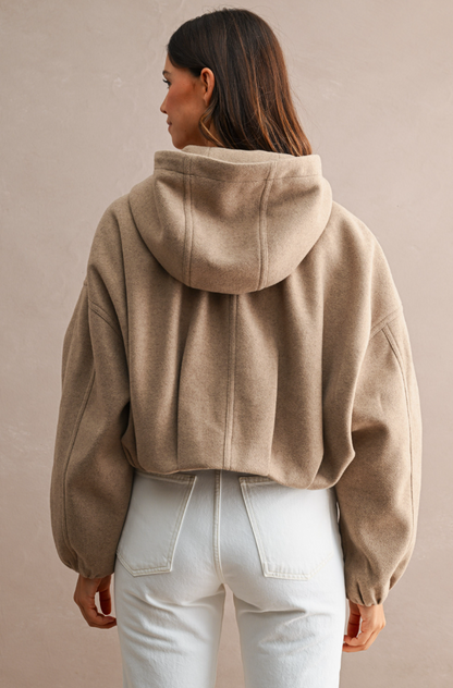 Cropped Bubble Hem Hoodie/Jacket