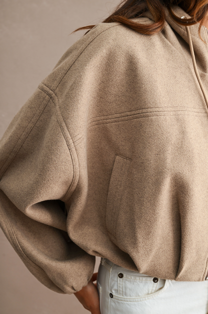 Cropped Bubble Hem Hoodie/Jacket