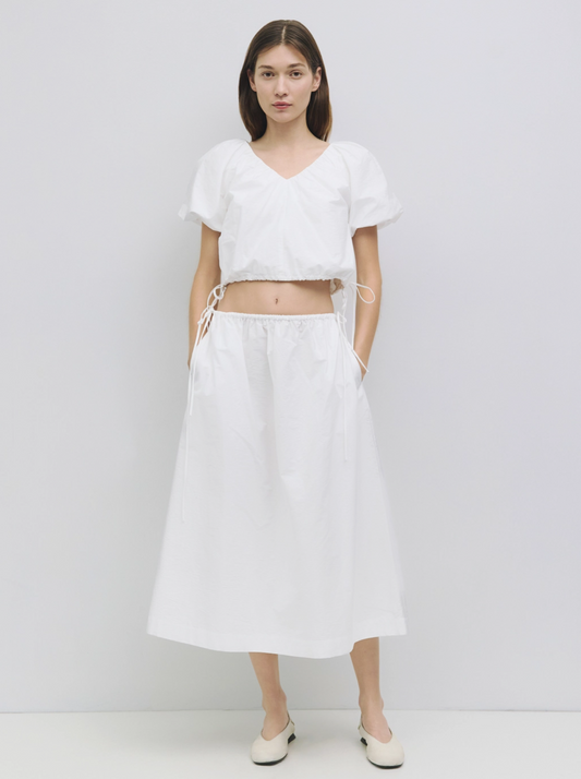 INA White Cotton Skirt