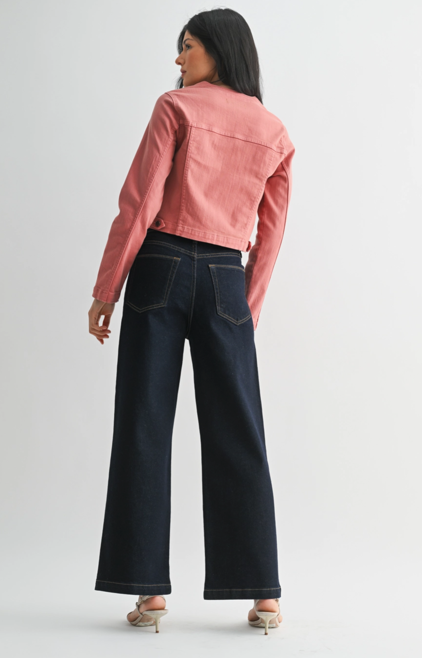 Patch Pocket Wide Leg Jean