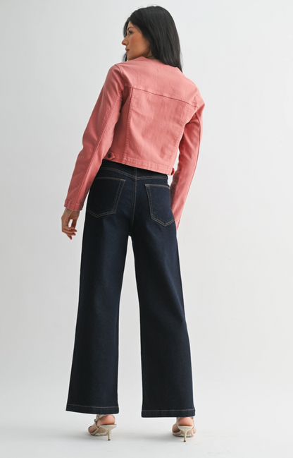 Patch Pocket Wide Leg Jean