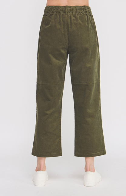 Corduroy Elastic Tie Waist Pant