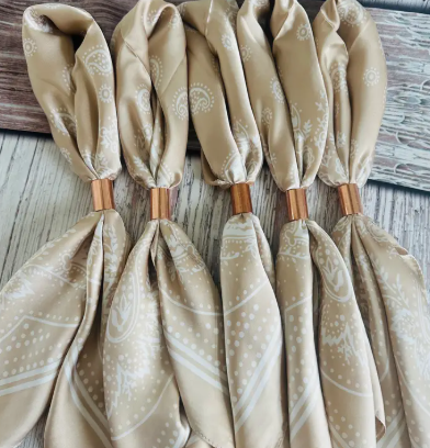 Copper and Champagne Paisley Wild Rag