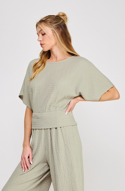 Textured Dolman Top