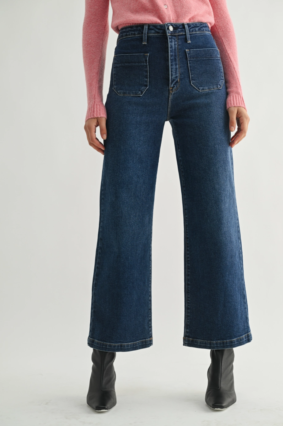 Best Selling Jean!!!!!!! Patch Pocket Wide Leg Jean