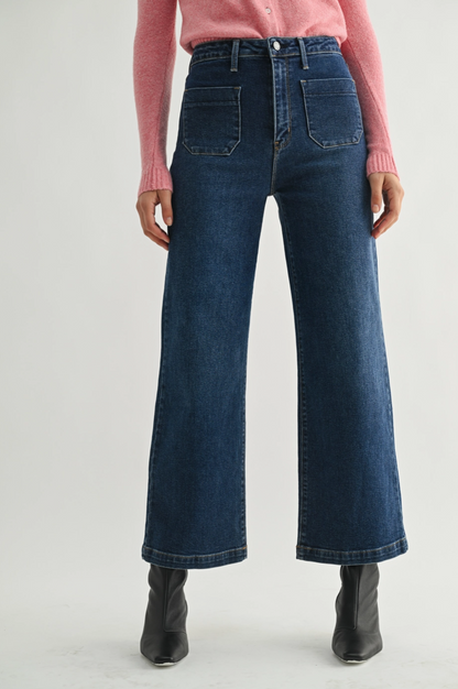 Best Selling Jean!!!!!!! Patch Pocket Wide Leg Jean