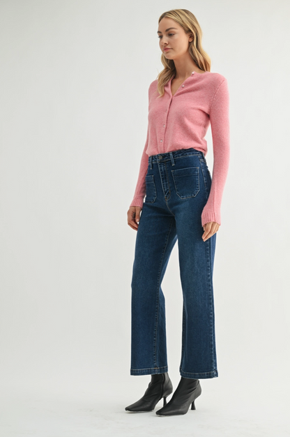 Best Selling Jean!!!!!!! Patch Pocket Wide Leg Jean