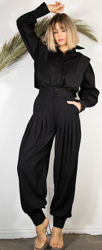 Pleated High Waist Pant