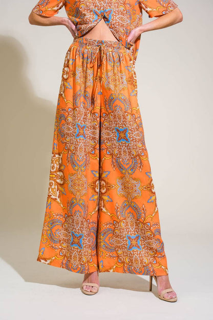 Printed Palazzo Wide-Leg Pant