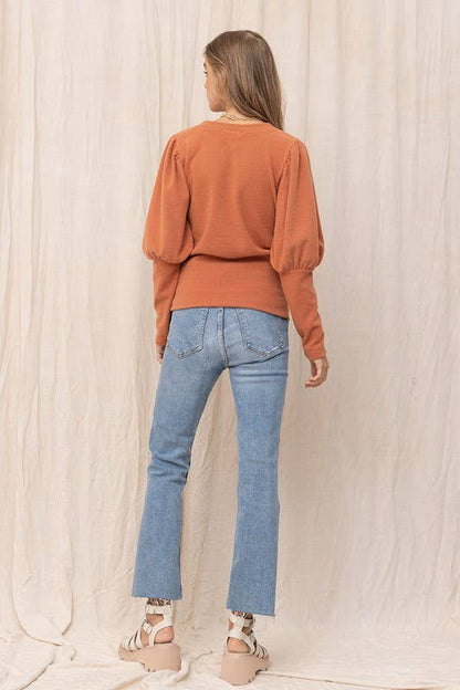 Brushed Puff Sleeve Top