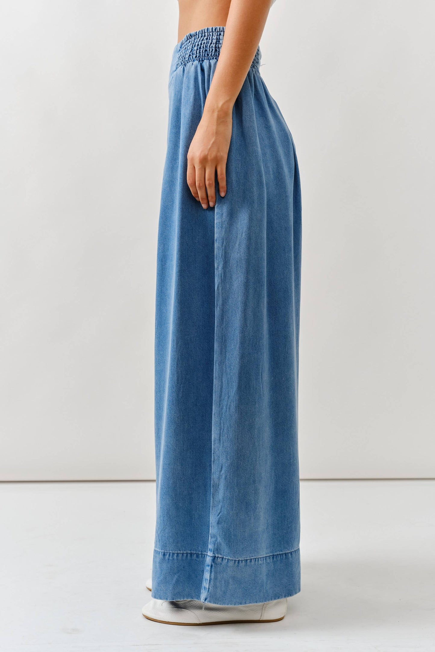 Smocked Waist Super Soft Wide-Leg Pants