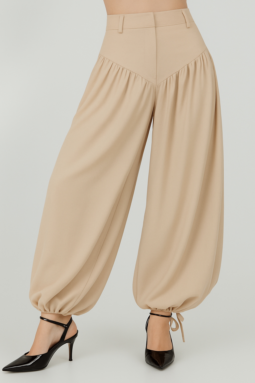 Fitted Drop Waist Balloon Pant