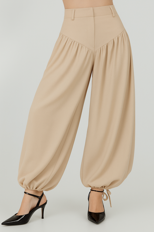 Fitted Drop Waist Balloon Pant