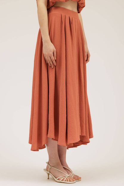 Effortless Elegance Box Pleated Midi Skirt