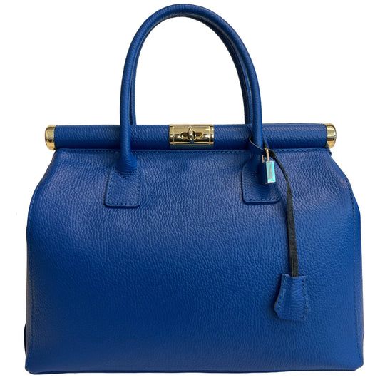 Electric Blue Leather Handbag