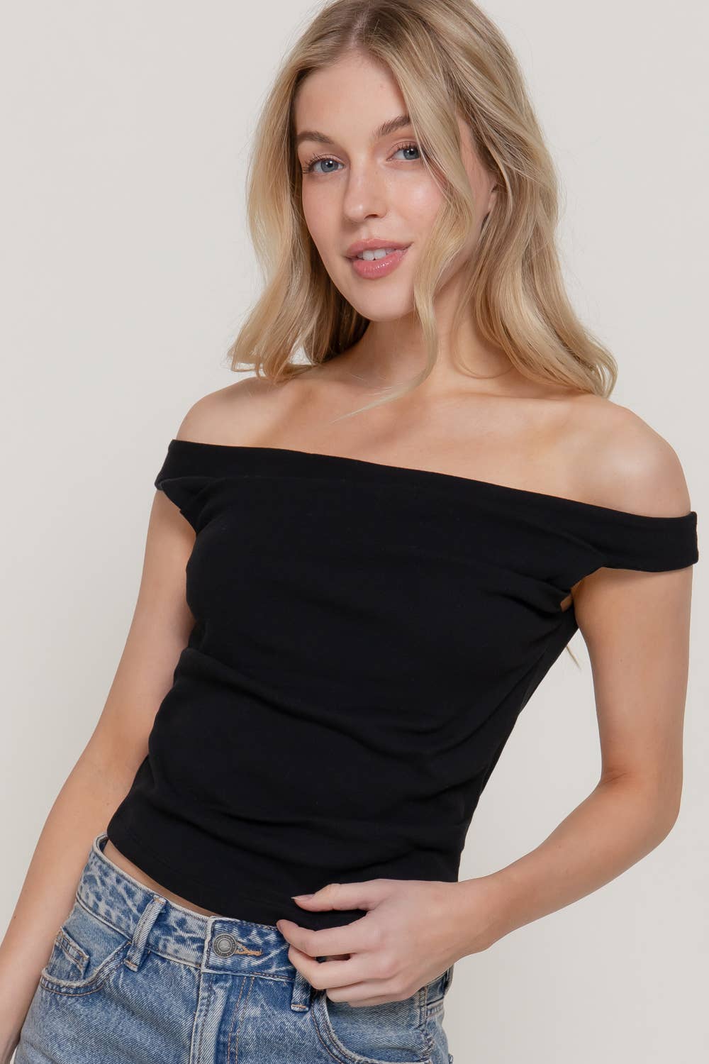 Sleeveless Wide Boat Neck Draped Knit Top
