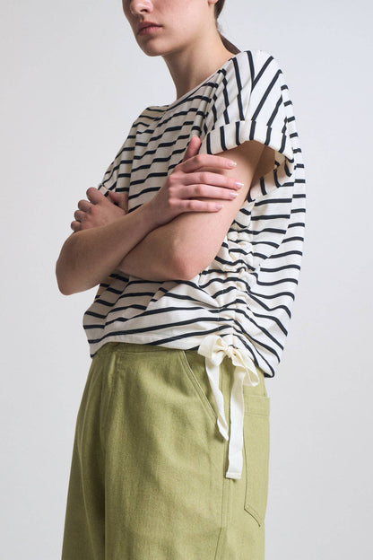  STRIPE DRAWSTRING TEE