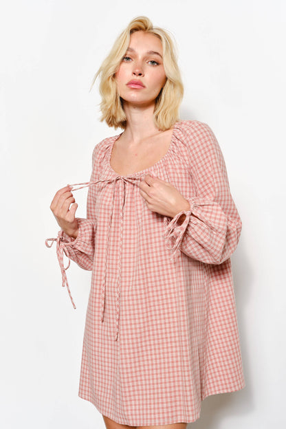 KARA PLAID MINI DRESS