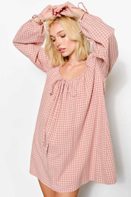 KARA PLAID MINI DRESS