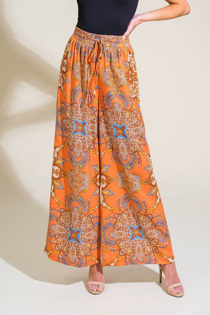 Printed Palazzo Wide-Leg Pant