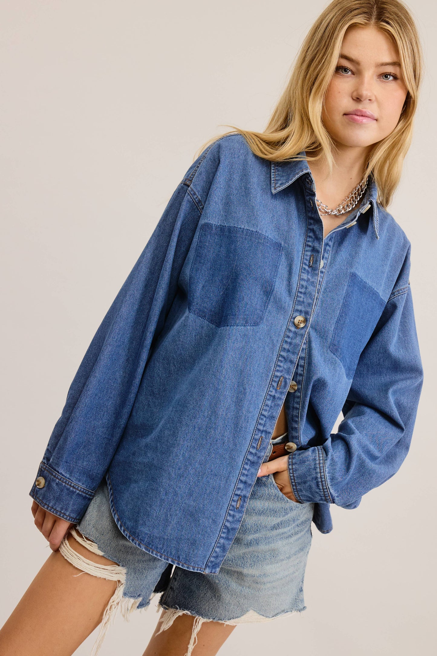 Buttoned Denim Shirt