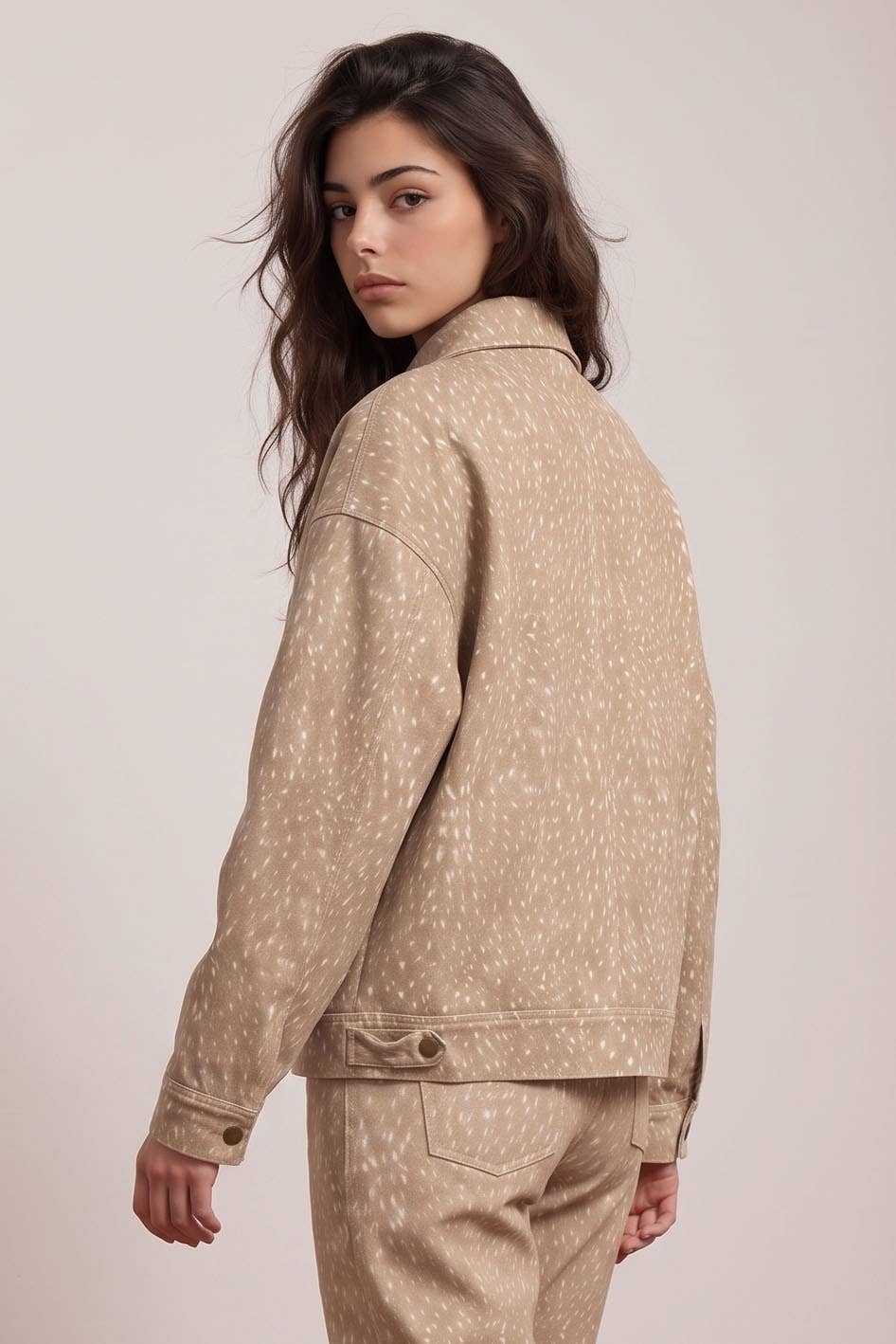 BAMBI PRINT TWILL OVERSIZED JACKET