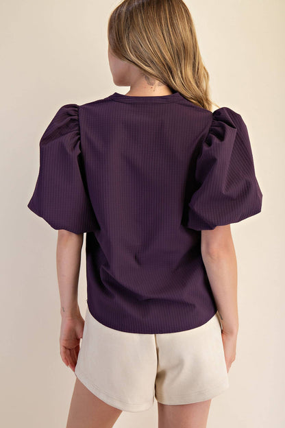V-Neck Puff-Sleeve Top