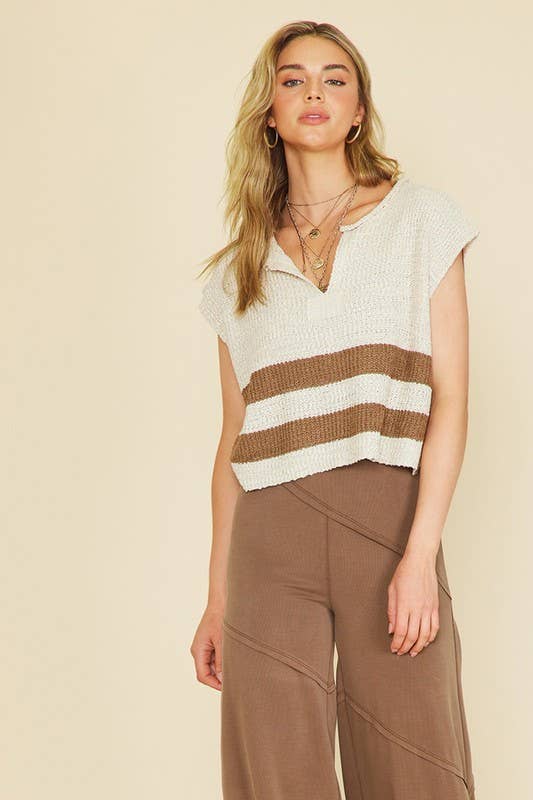 Everyday Striped Sleeveless Sweater