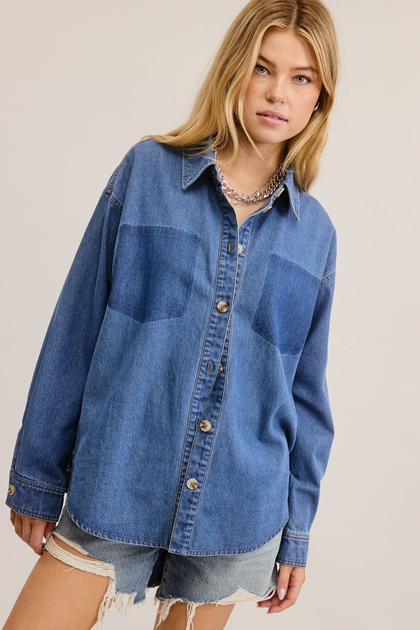 Buttoned Denim Shirt