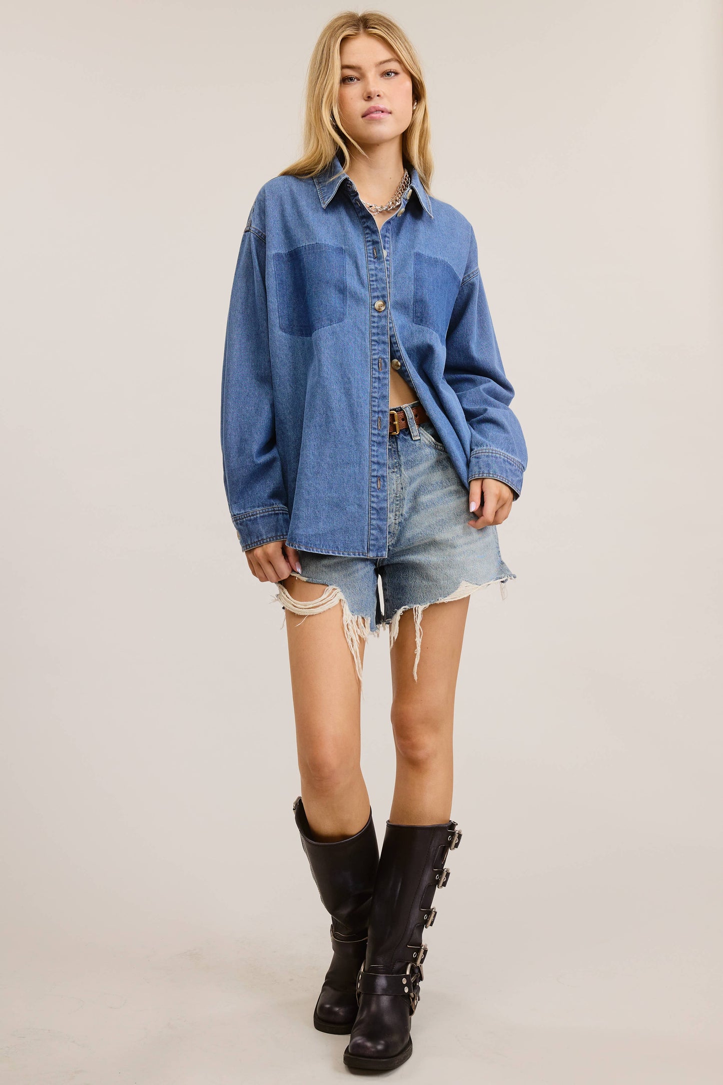 Buttoned Denim Shirt