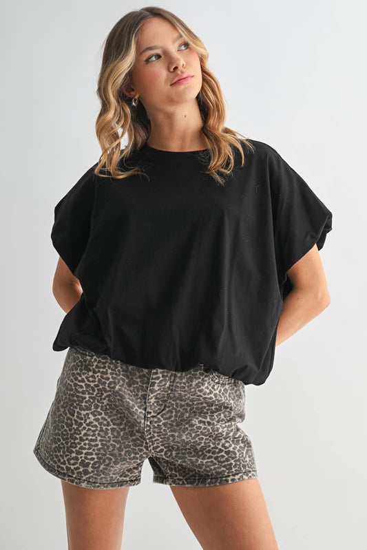 BUBBLE HEM T-SHIRT