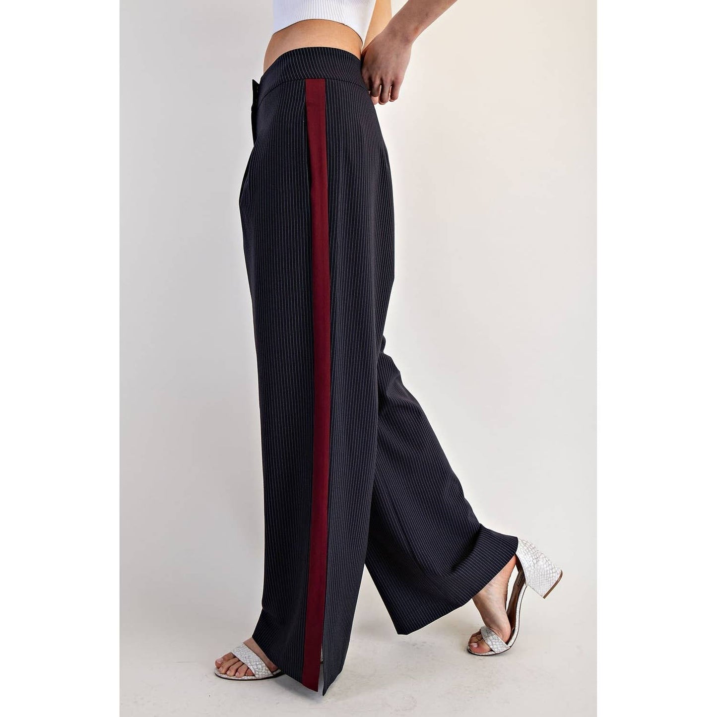 Straight Leg Pinstripe Track Pants