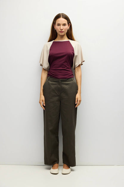 Taylor Raglan Tie-Back Knit Top