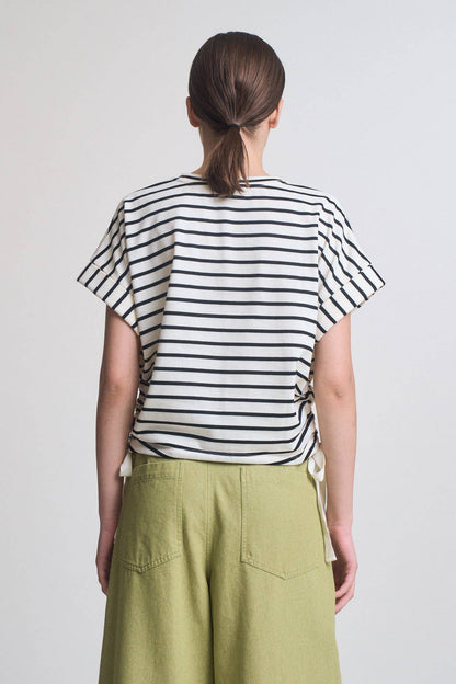  STRIPE DRAWSTRING TEE