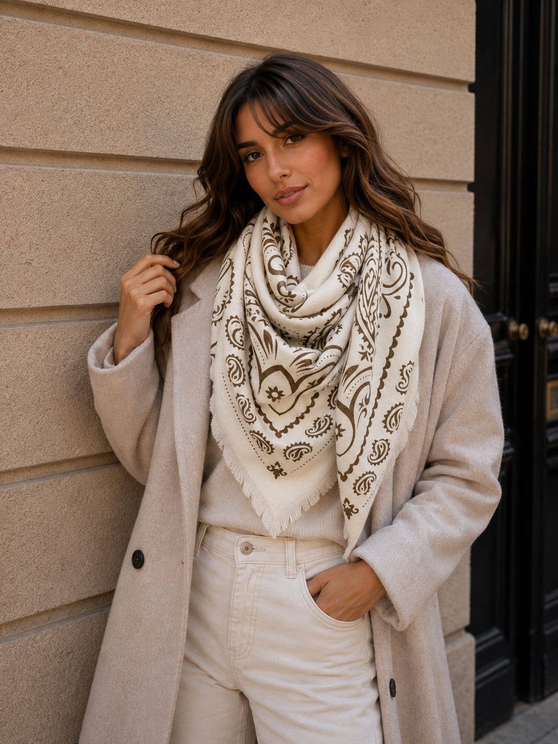 Large square bandana-print scarves