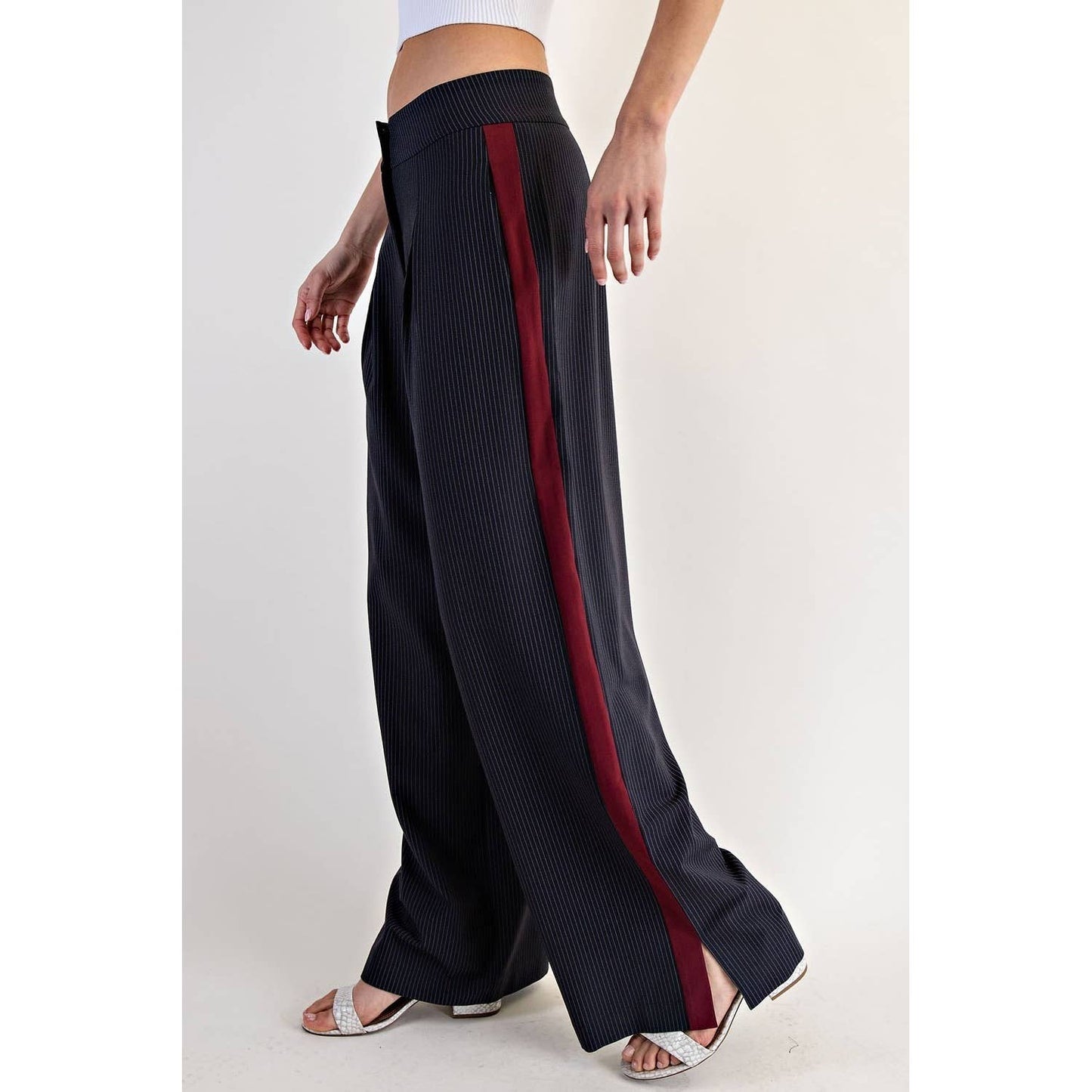 Straight Leg Pinstripe Track Pants