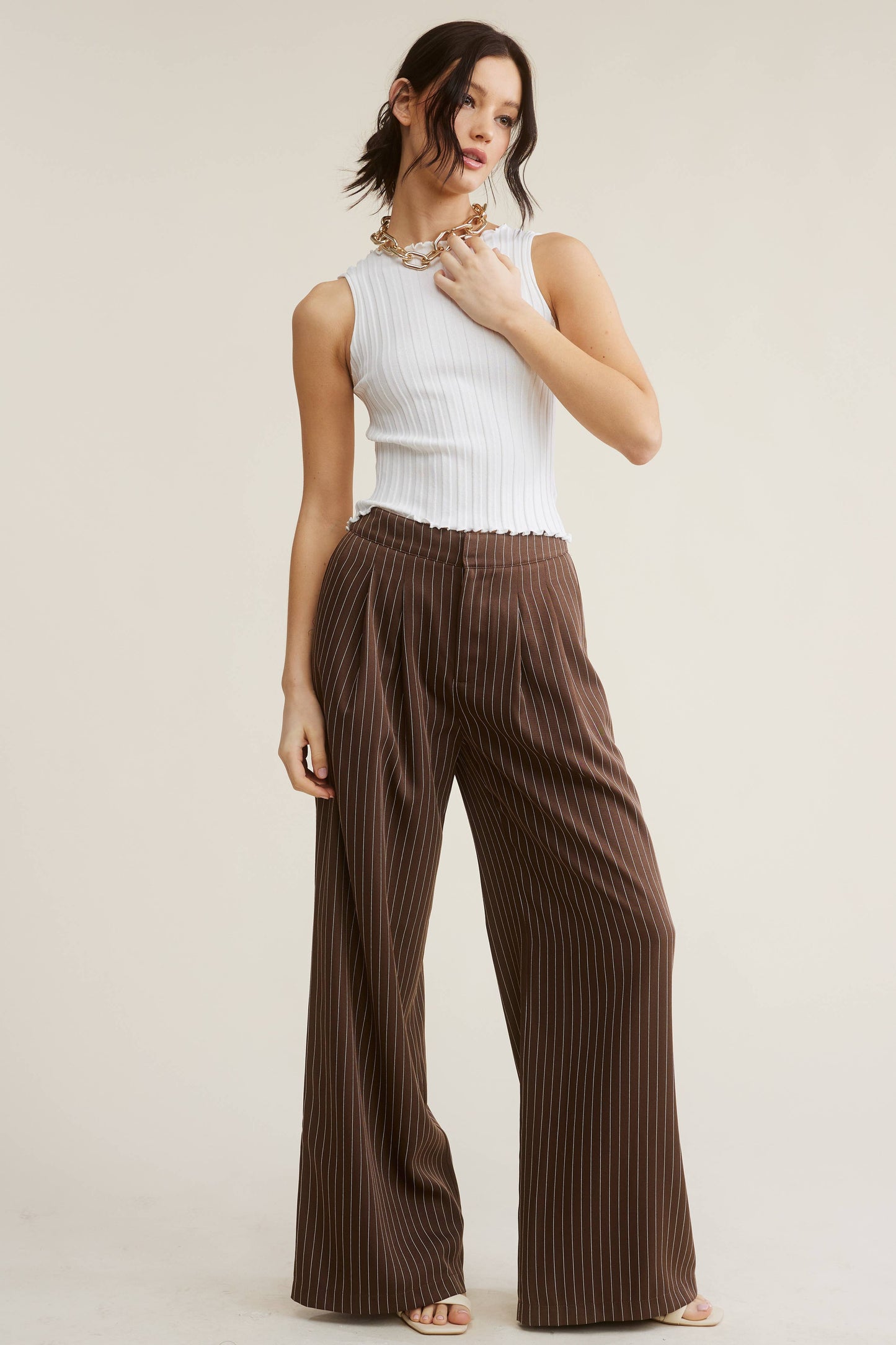 Lettuce Trim Sleeveless Top