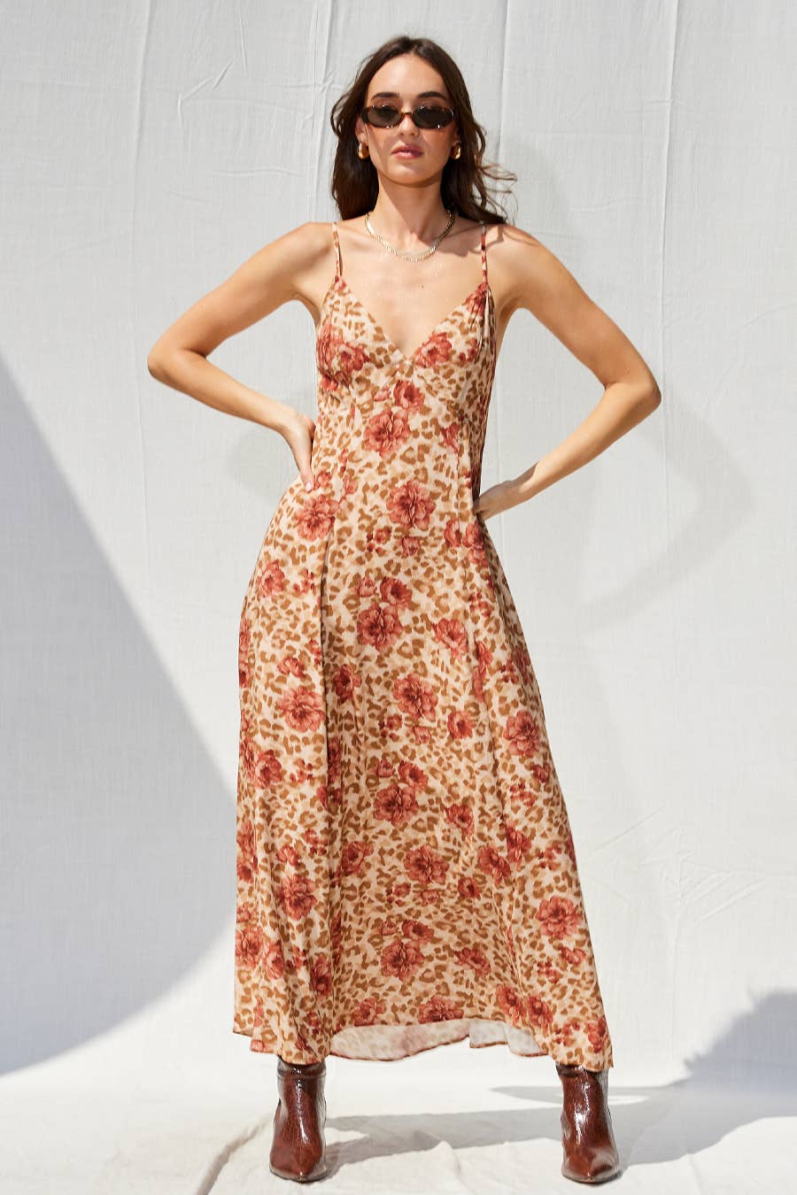 Floral Open Back Maxi Dress