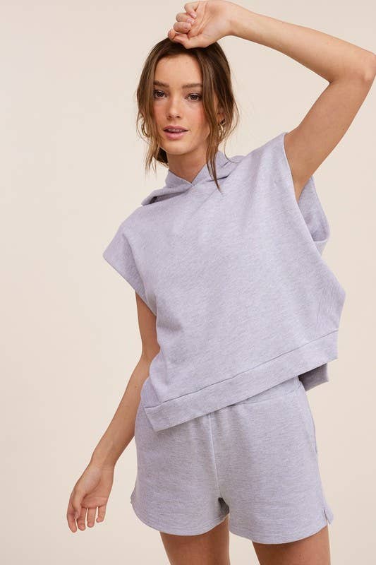 Hoodie Top and Shorts Matching Set