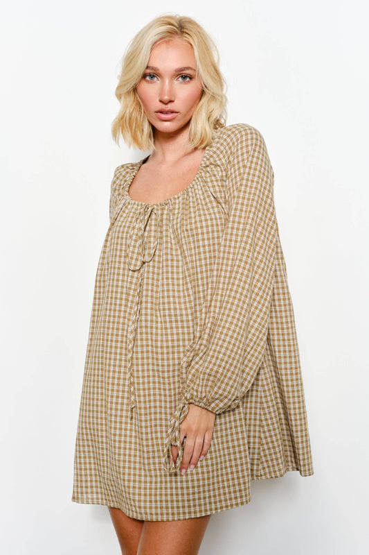 KARA PLAID MINI DRESS