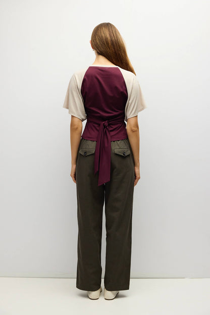 Taylor Raglan Tie-Back Knit Top