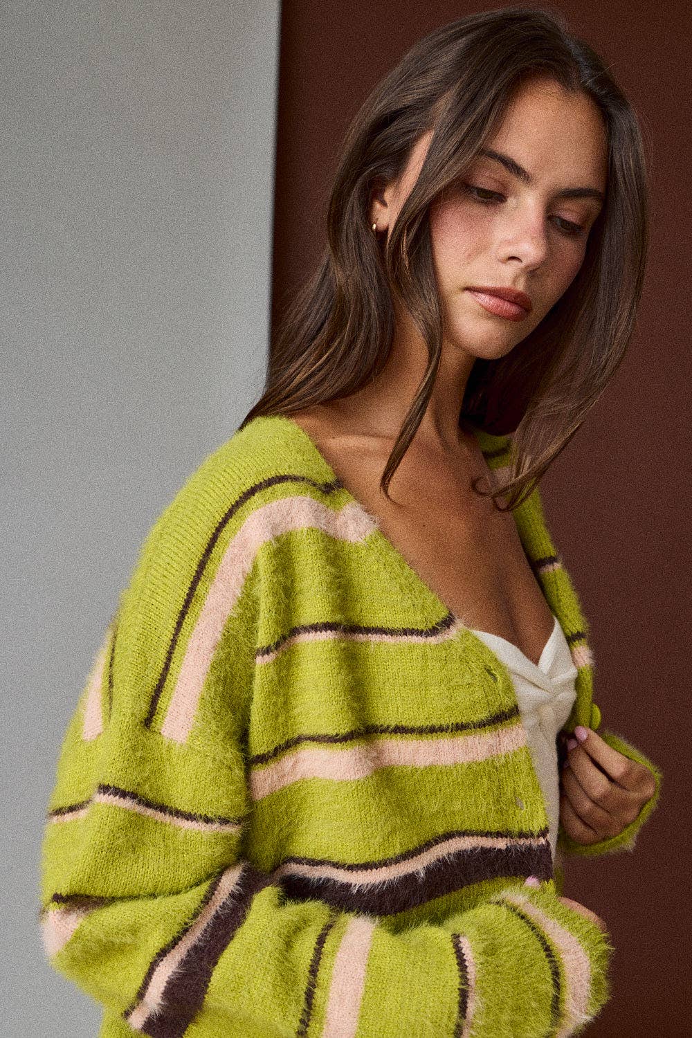 Kennedy-Multicolor Striped Cardigan