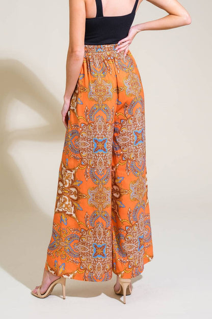 Printed Palazzo Wide-Leg Pant