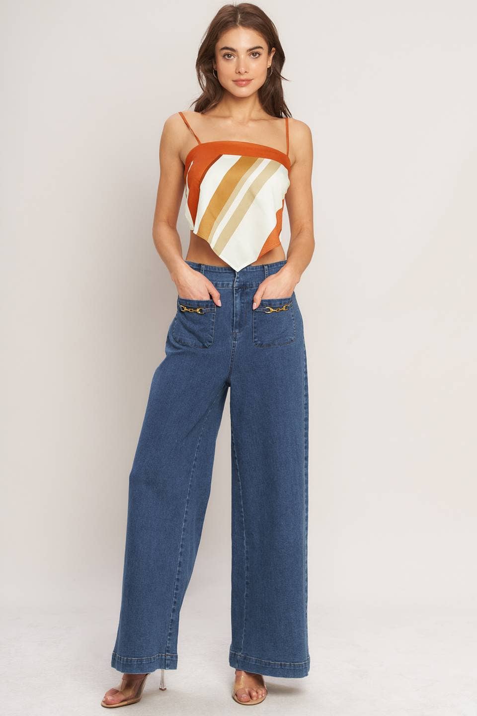 Printed Woven Scarf Top