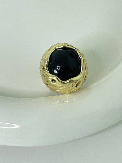 Large Black Stone Ring