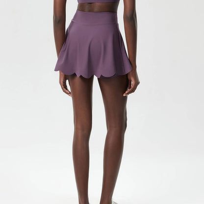 Lycra Quick-Dry Scalloped Tennis Skirt